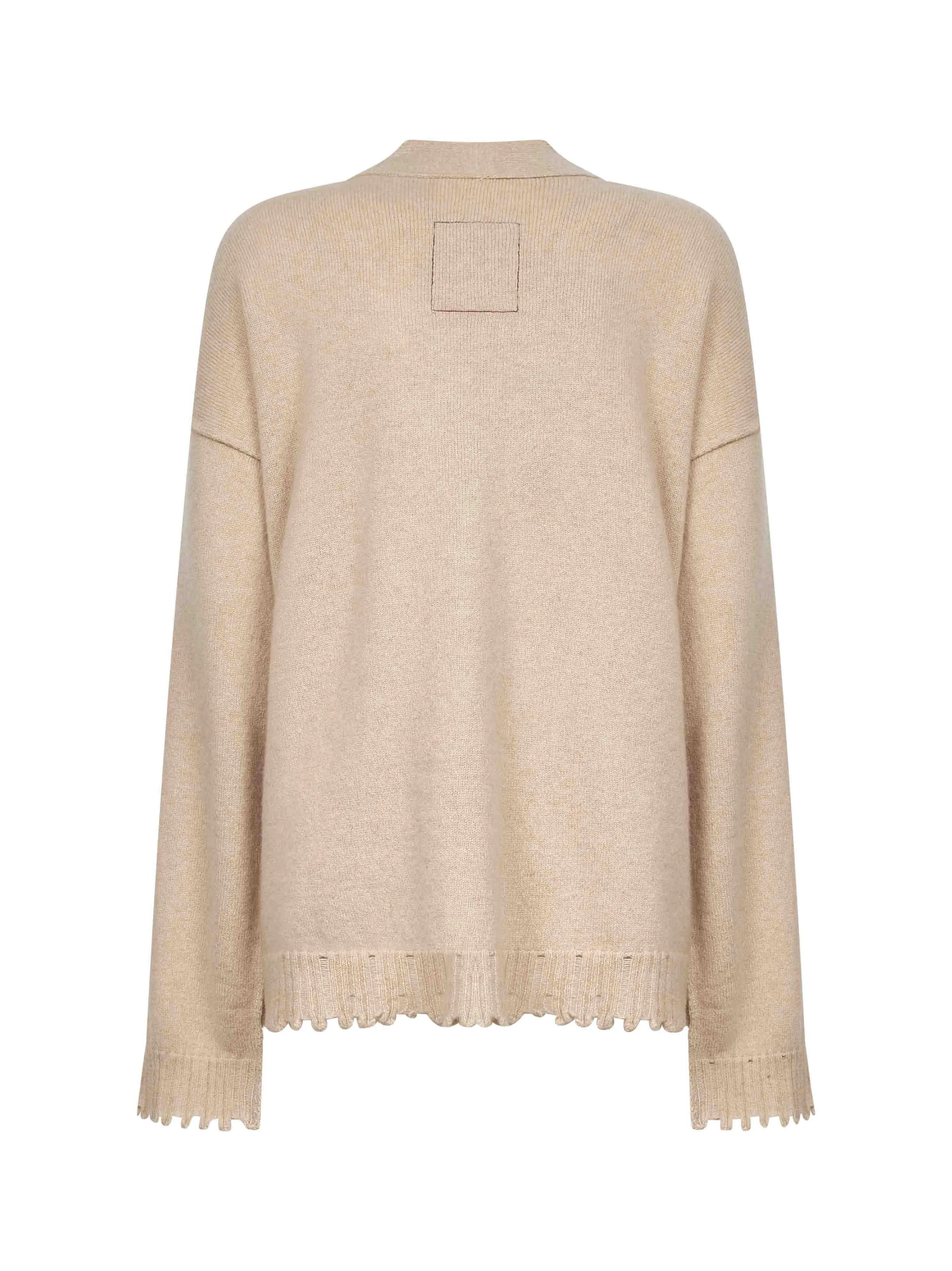 Beige Cashmere Knit Over Cardigan sold by Lord & Taylor product image thumbnail 2