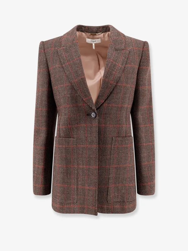 Tartan Wool Blazer with Shoulder Pads sold by Lord & Taylor