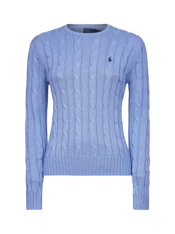 Light Blue Cable-Knit Cotton Sweater sold by Lord & Taylor