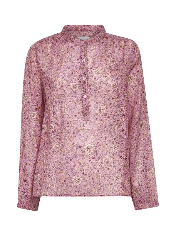 Pink Printed Cotton Voile Maria Blouse made by Isabel Marant