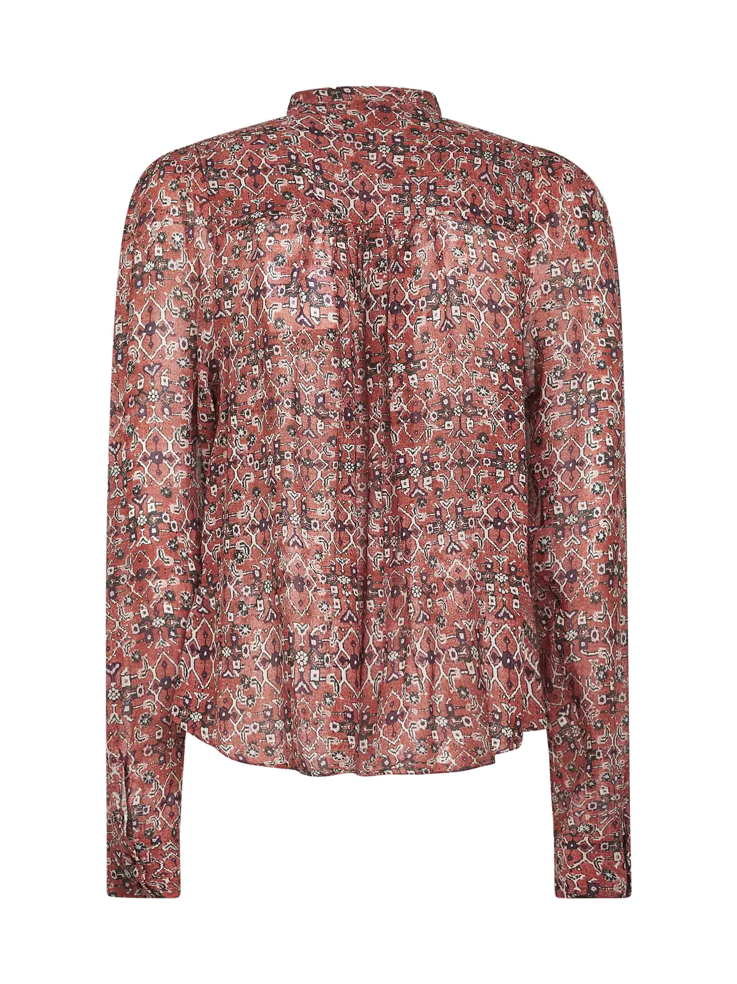 Rust Printed Crepe Noeline Blouse sold by Lord & Taylor product image thumbnail 2