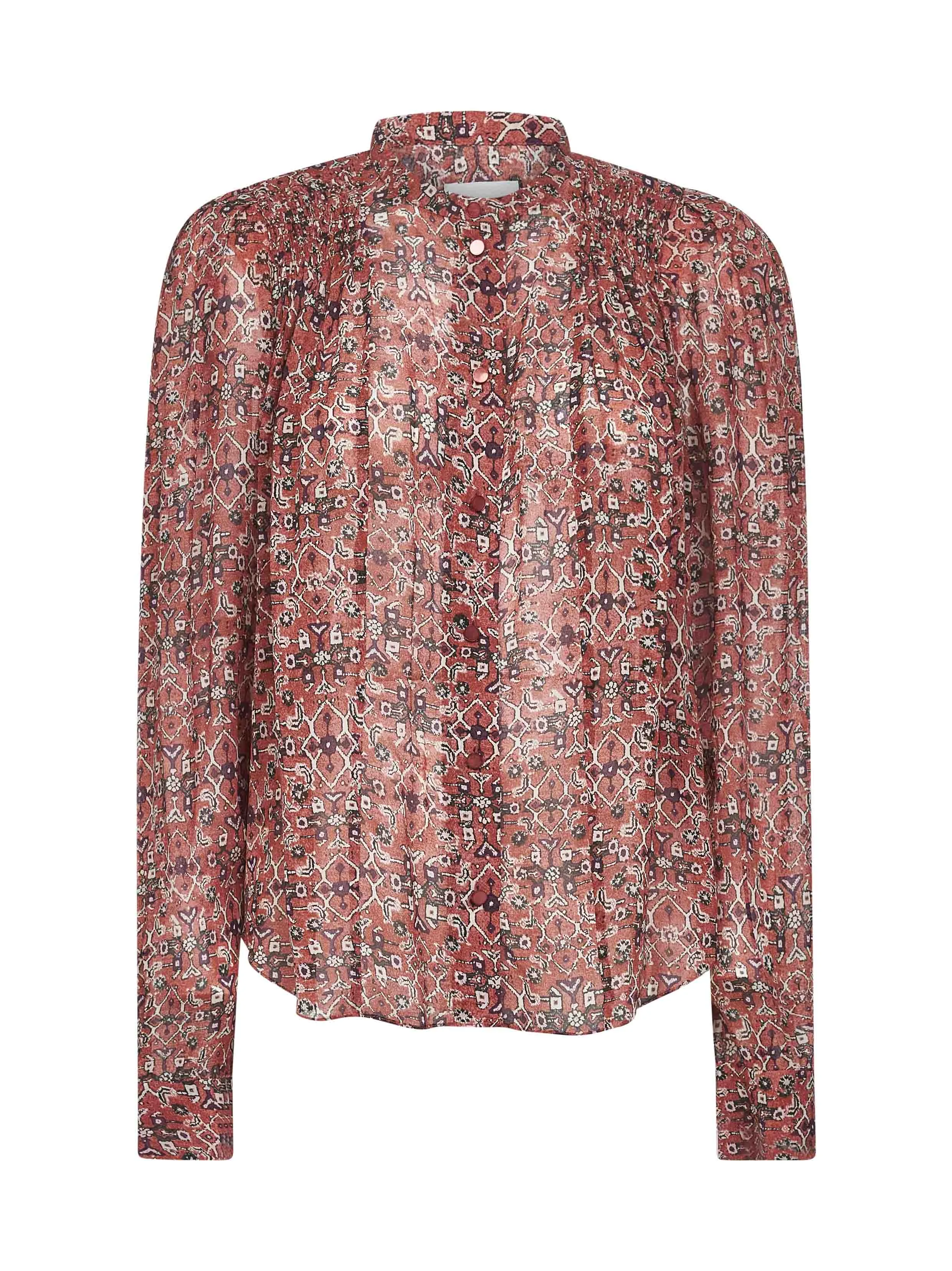 Rust Printed Crepe Noeline Blouse sold by Lord & Taylor
