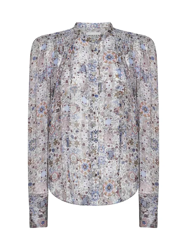 Ecru Printed Crepe Noeline Blouse sold by Lord & Taylor