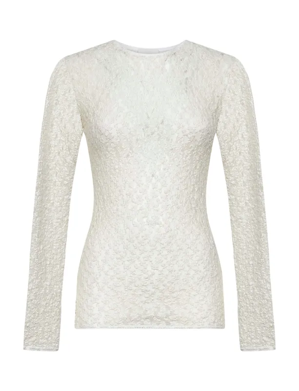 Ecru Lace Gaelle Long-Sleeved Top made by Isabel Marant