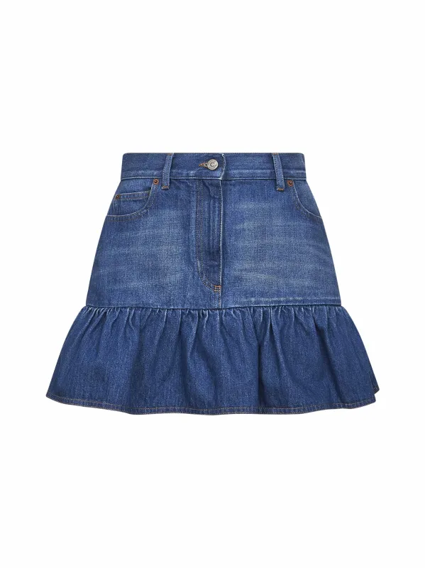 Blue denim mini skirt made by Valentino