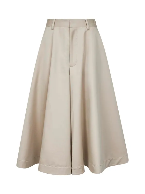 Beige cotton and silk twill culottes sold by Lord & Taylor