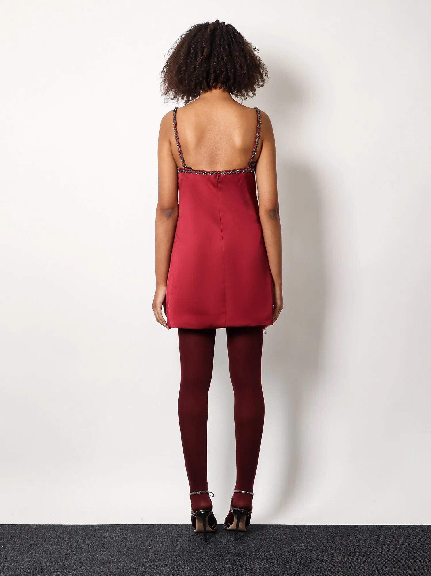 Satin mini dress with jewel details sold by Lord & Taylor product image thumbnail 3