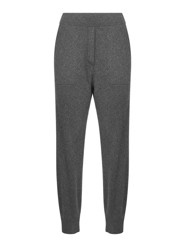 Grey Sparkling Vanisé Knit Trousers made by Brunello Cucinelli