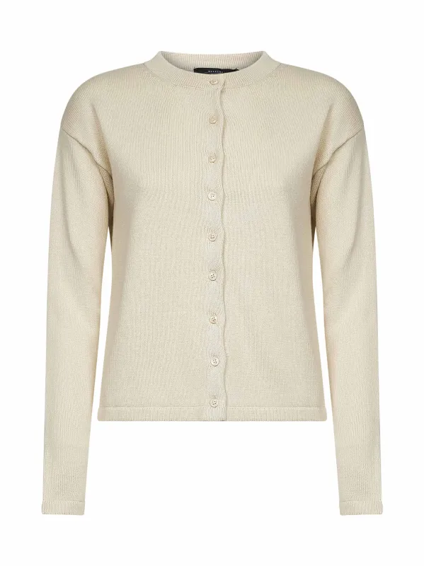 Blue Cotton Knit Cardigan made by MaxMara