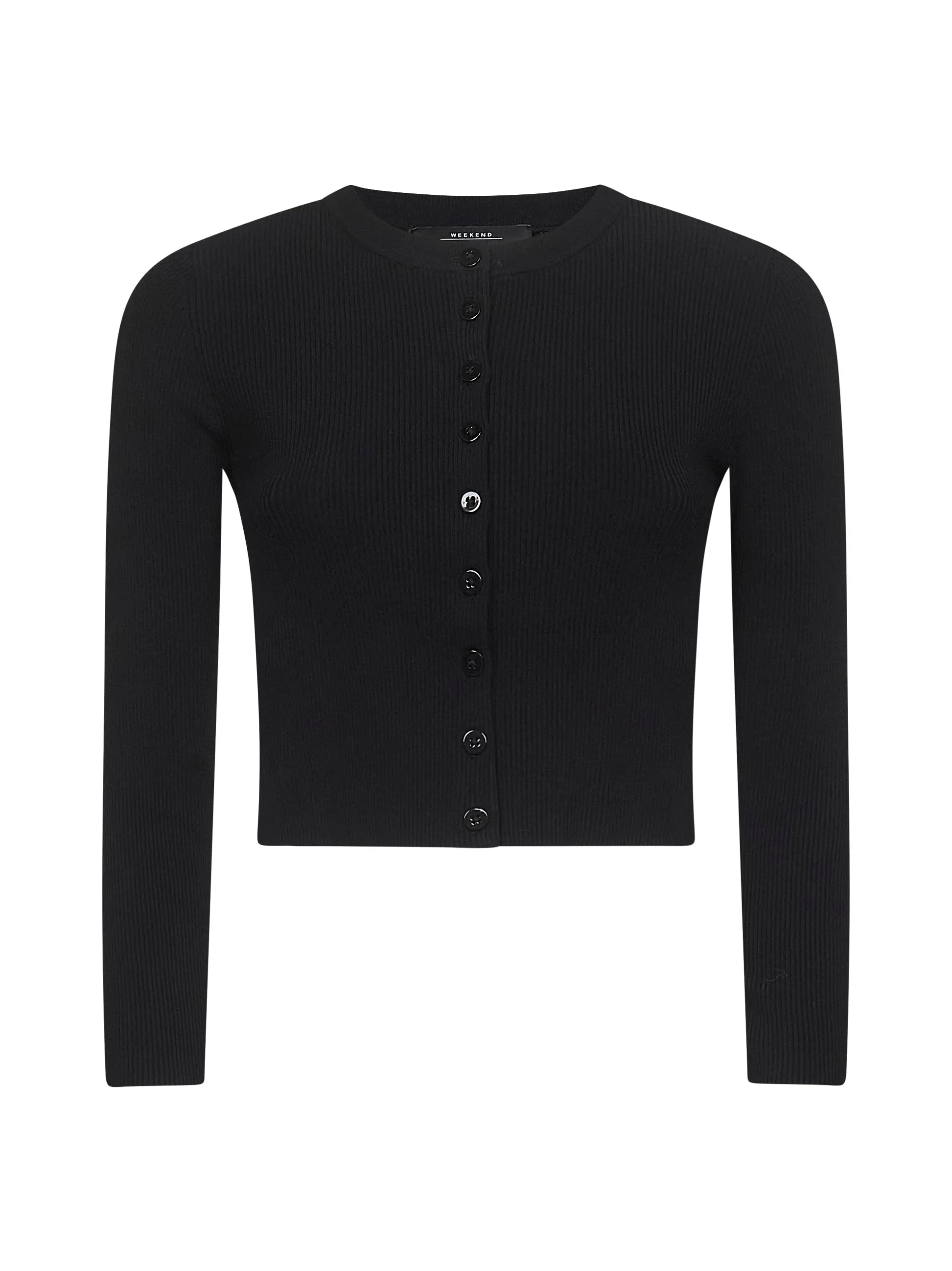 Max Mara Black Crêpe Viscose Cropped Cardigan sold by Lord & Taylor