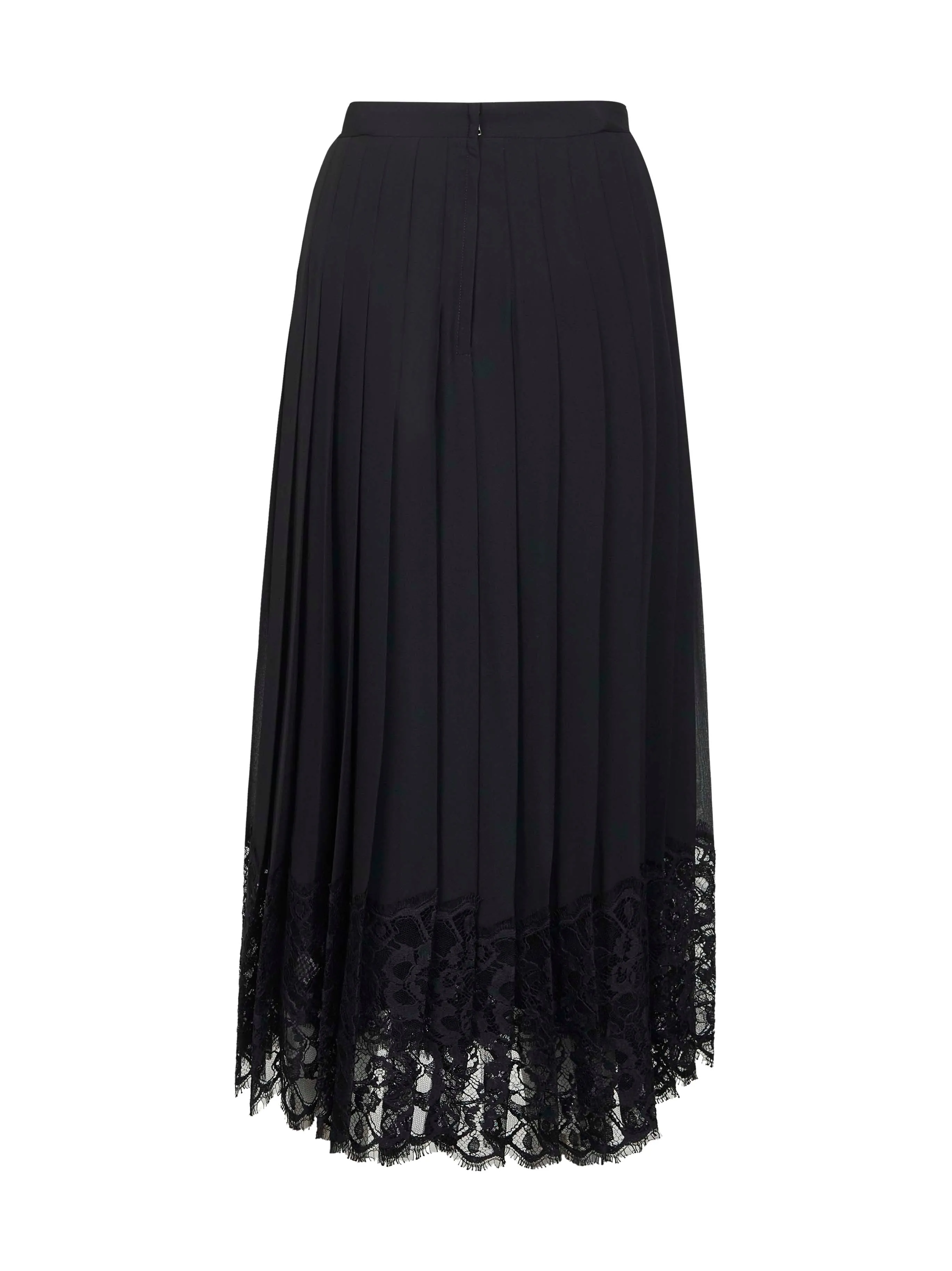 Black Chiffon and Lace Pleated Midi Skirt sold by Lord & Taylor product image thumbnail 2