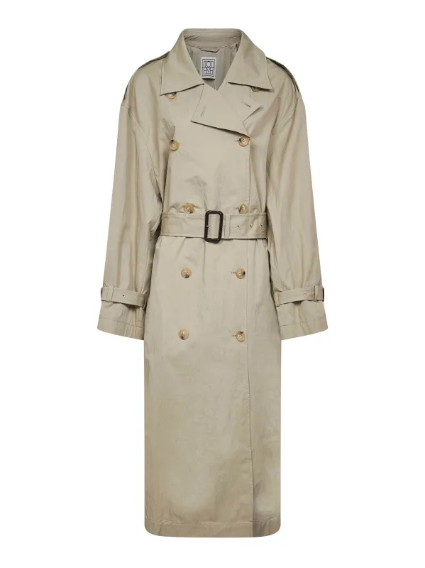 Clay Crisp Cotton Blend Double-Breasted Trench Coat sold by Lord & Taylor
