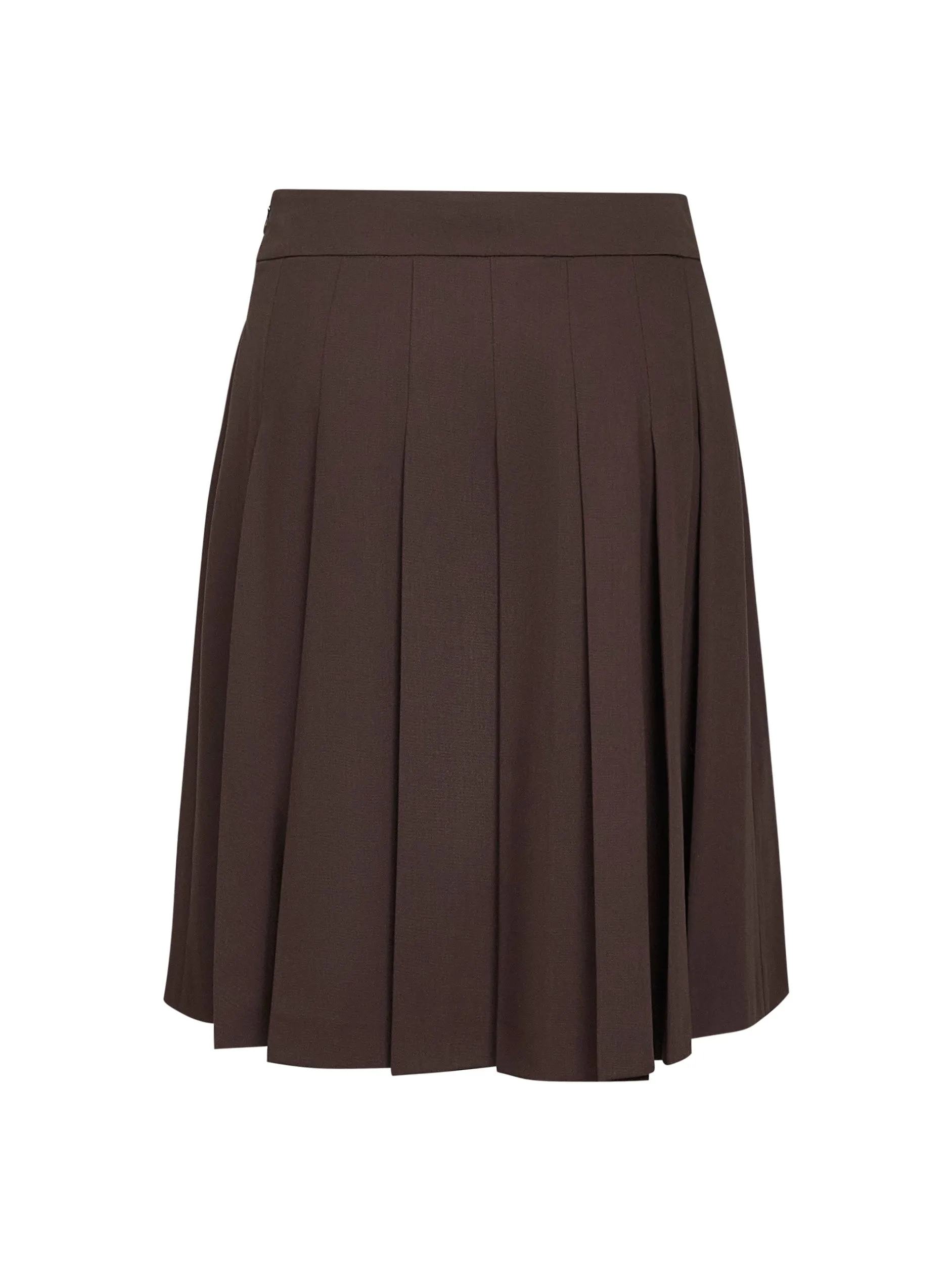 Brown Stretch Canvas Pleated Skirt sold by Lord & Taylor product image thumbnail 2