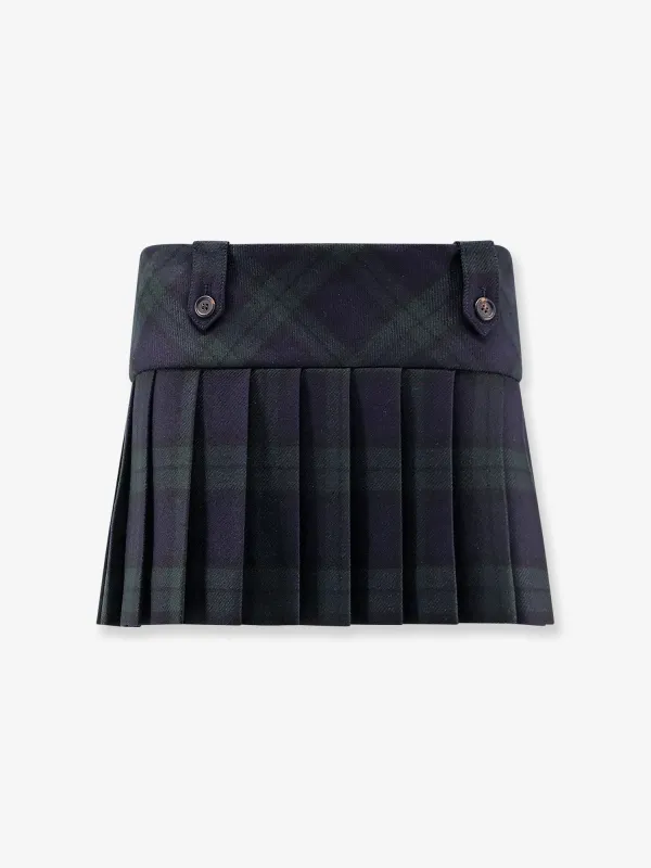 Check Virgin Wool Mini Skirt sold by Lord & Taylor