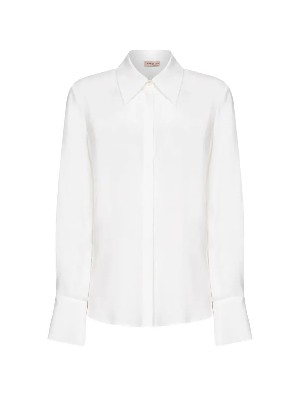 White Silk Blend Creta Shirt sold by Lord & Taylor