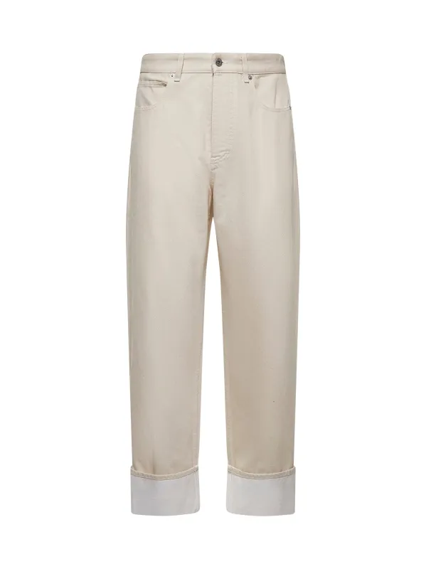 Beige Denim Turn-Up Jeans sold by Lord & Taylor