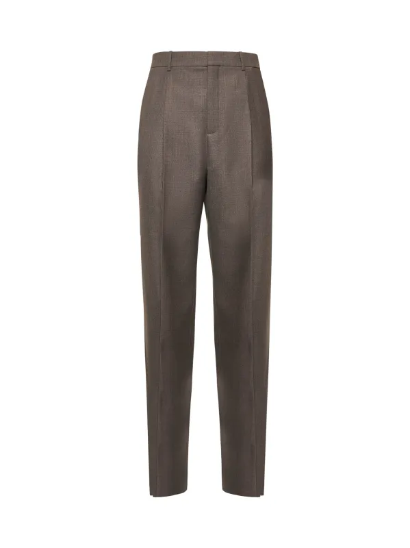 Grey Wool High-Waisted Trousers sold by Lord & Taylor