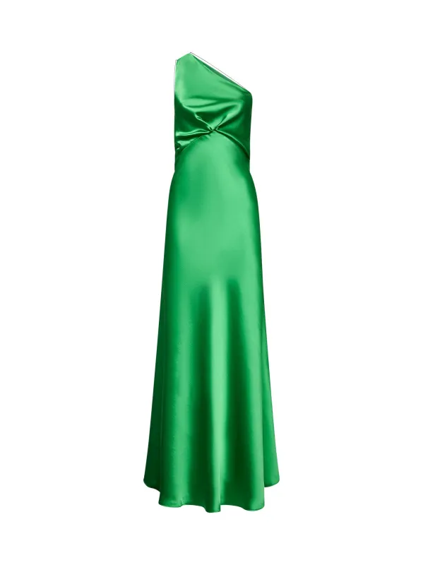 Green Satin Aloysia One-Shoulder Dress sold by Lord & Taylor