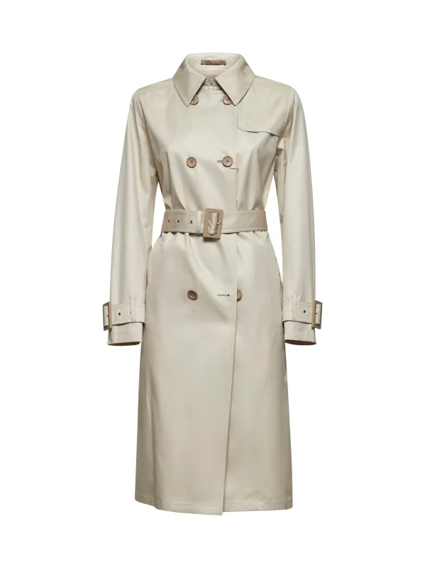 Beige Delon Double-Breasted Trench Coat made by Herno