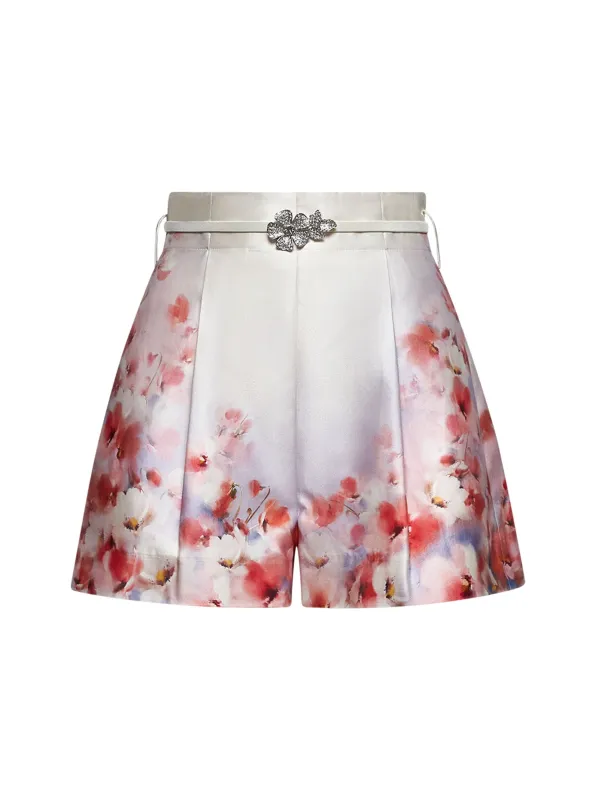 White Silk and Cotton Crush Shorts sold by Lord & Taylor