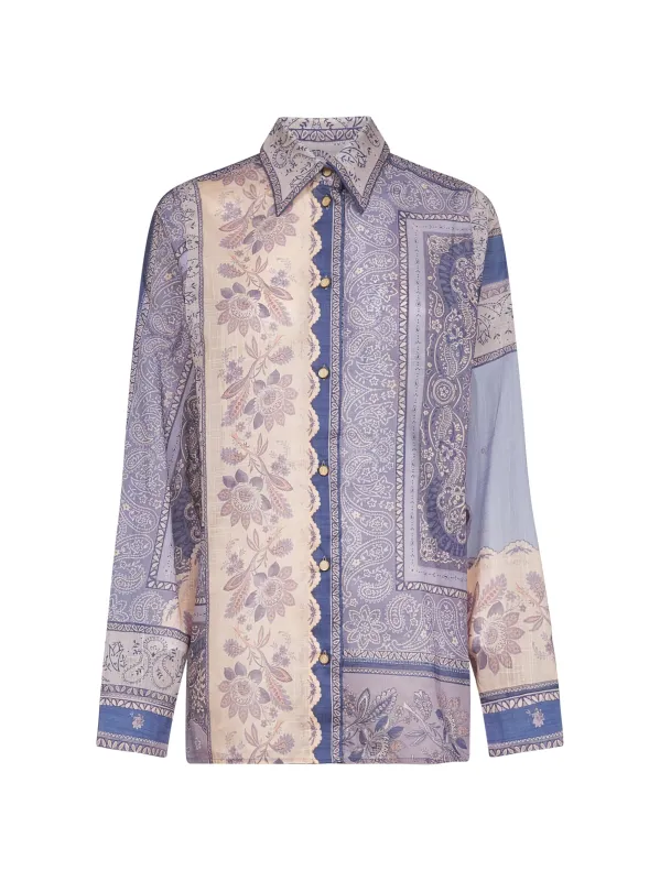 Blue Bandana Print Cotton Shirt sold by Lord & Taylor