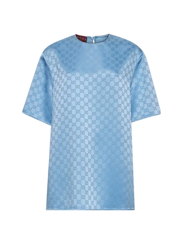 Light Blue GG Satin Top sold by Lord & Taylor