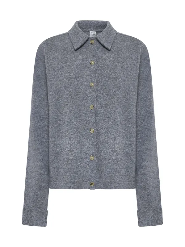 Cashmere Knit Shirt in Grey Melange sold by Lord & Taylor