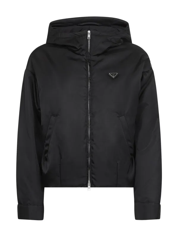 Black Re-Nylon Hooded Blouson made by Prada