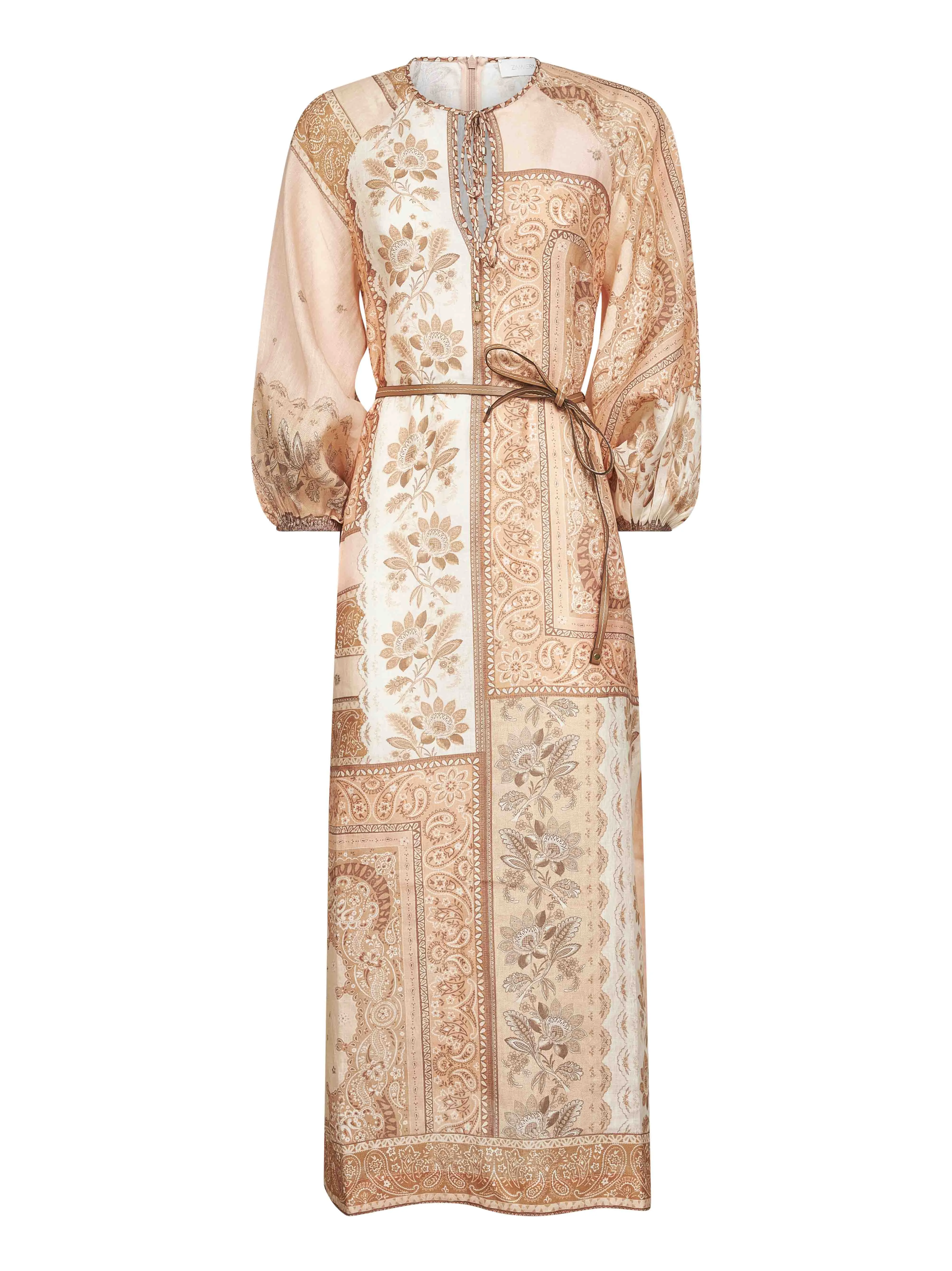 Bandana Print Linen Midi Dress sold by Lord & Taylor