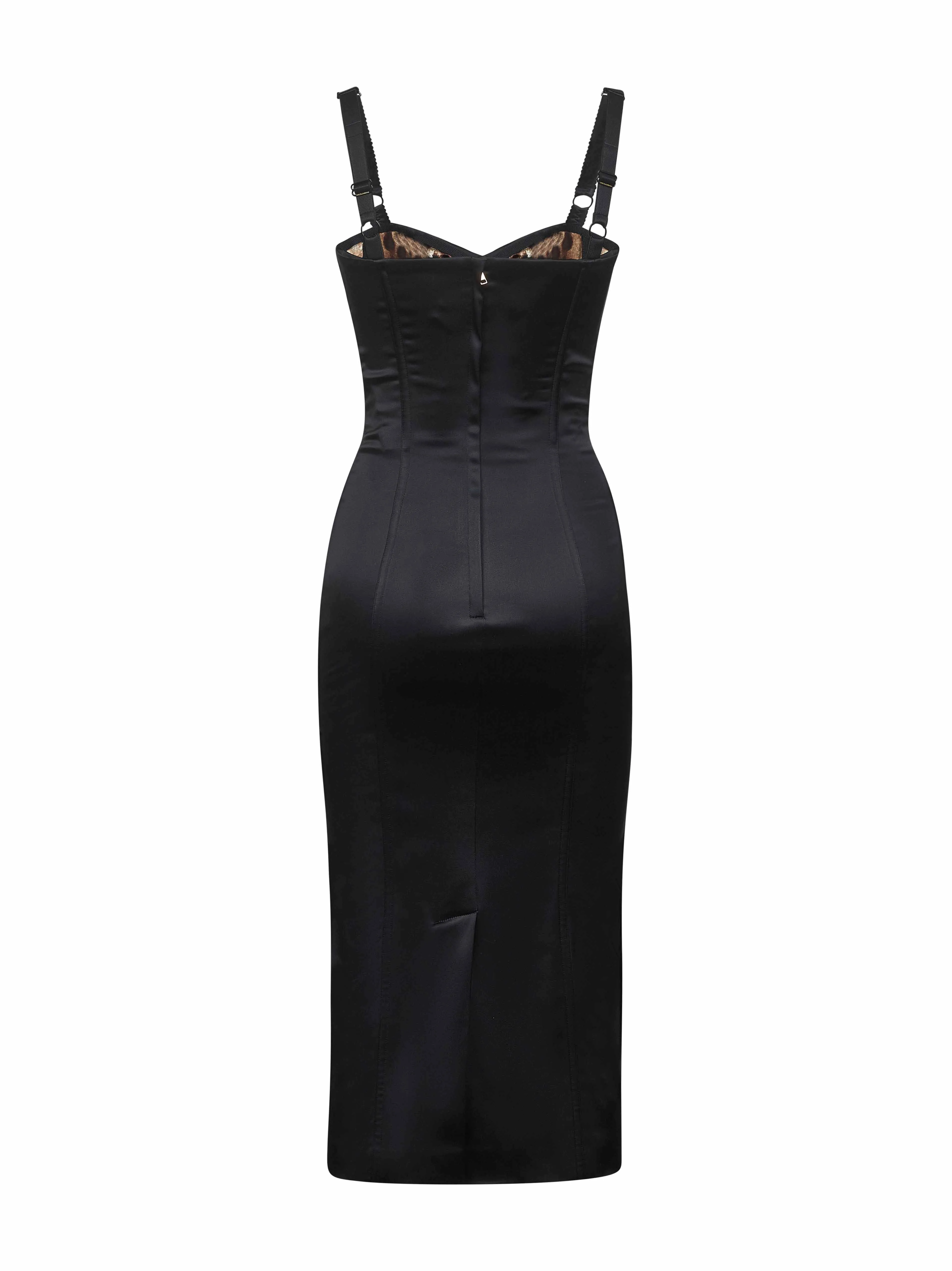 Black Satin Calf-Length Bustier Dress sold by Lord & Taylor product image thumbnail 2