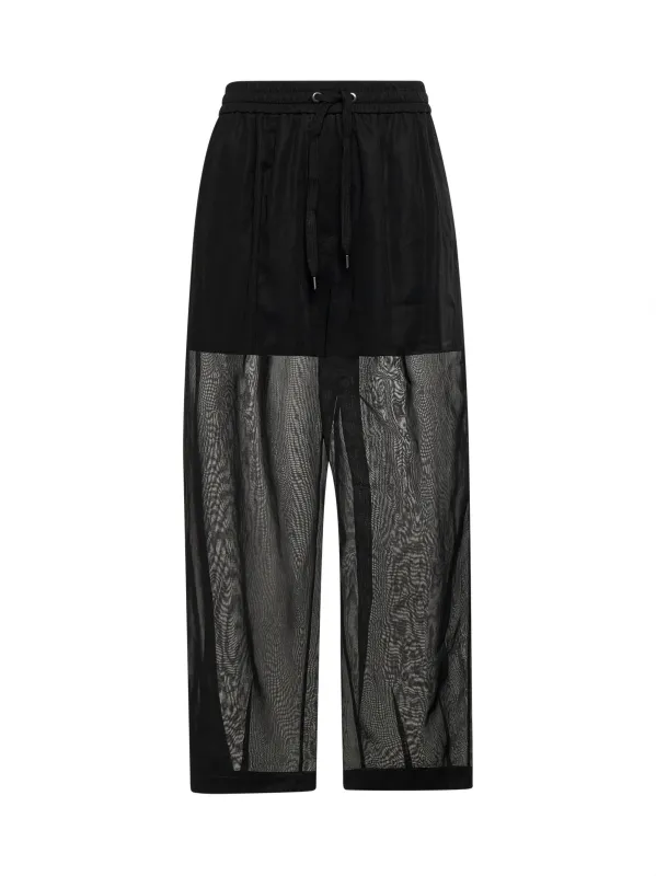 Black Organza Track Trousers sold by Lord & Taylor