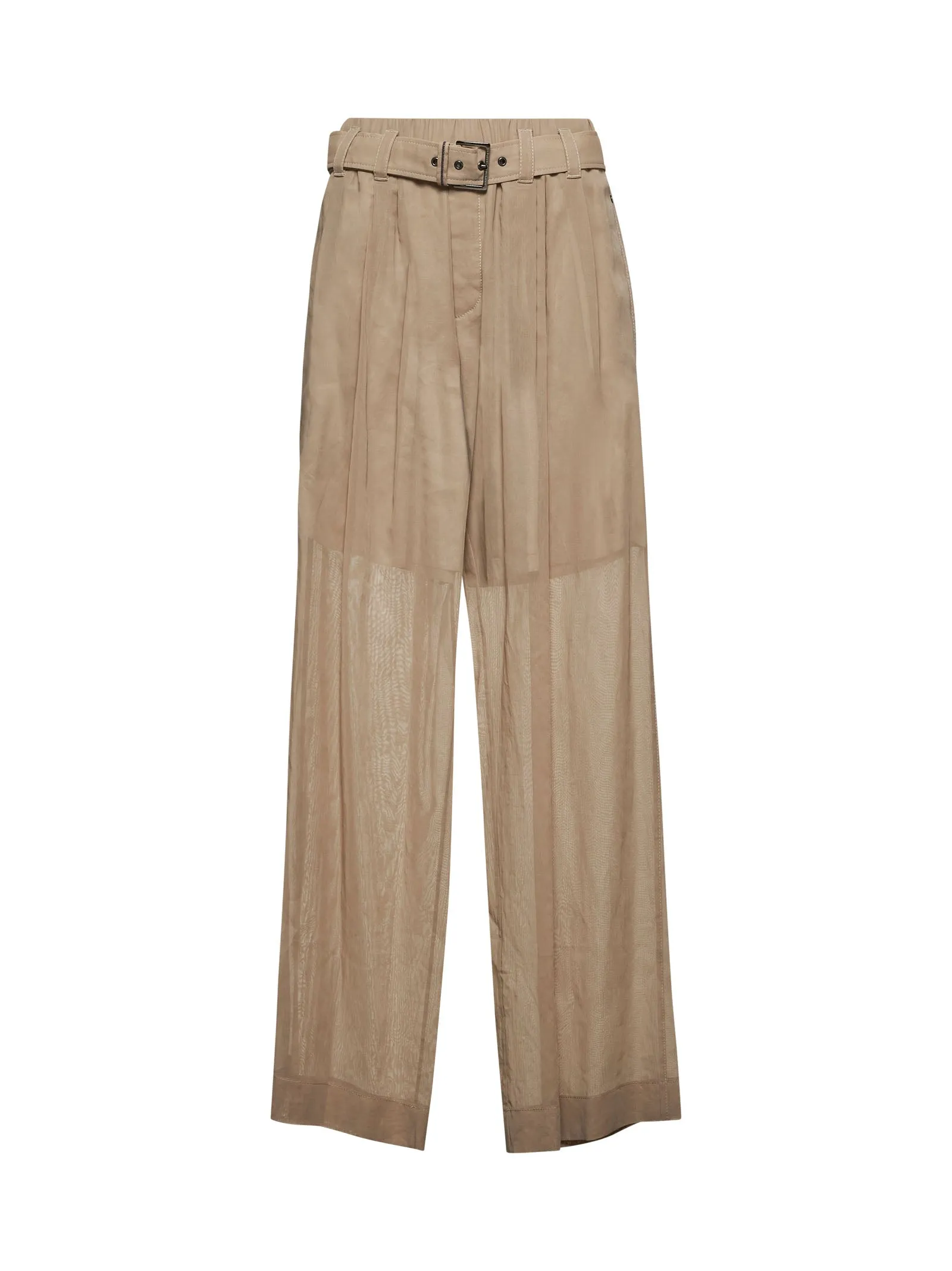 Brown Organza Wide Trousers sold by Lord & Taylor