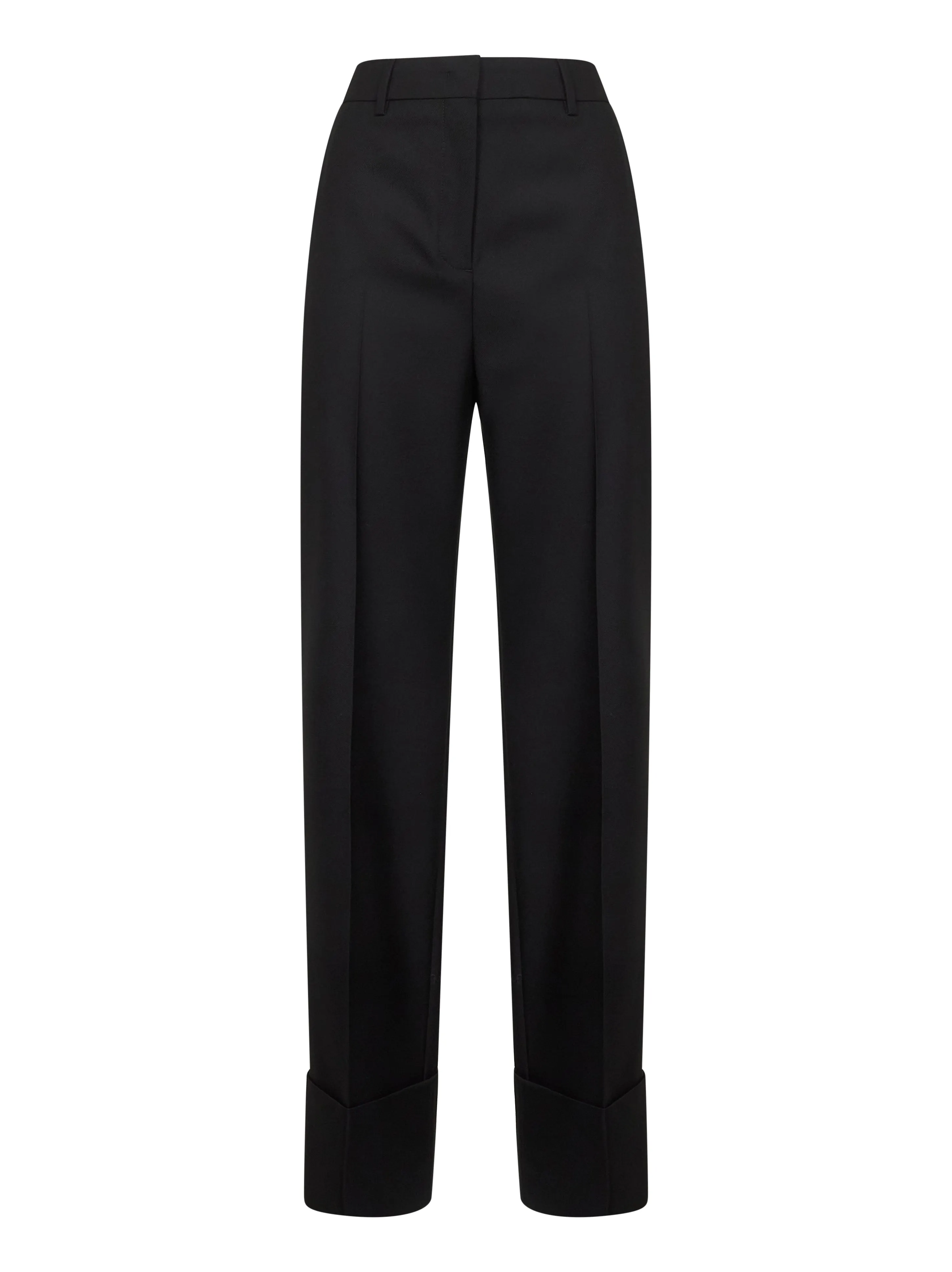 Black Virgin Wool Straight Trousers sold by Lord & Taylor