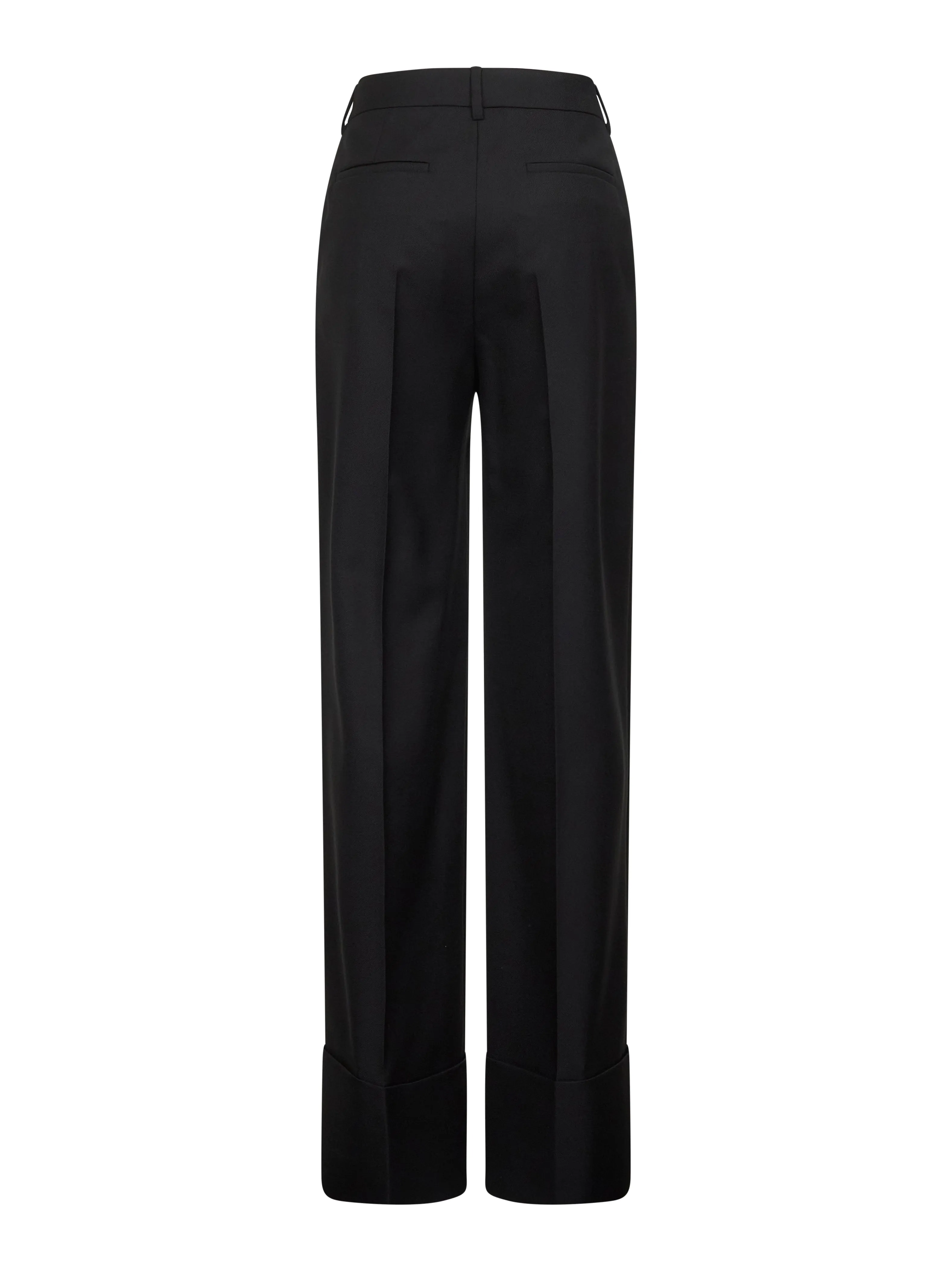 Black Virgin Wool Straight Trousers sold by Lord & Taylor product image thumbnail 2