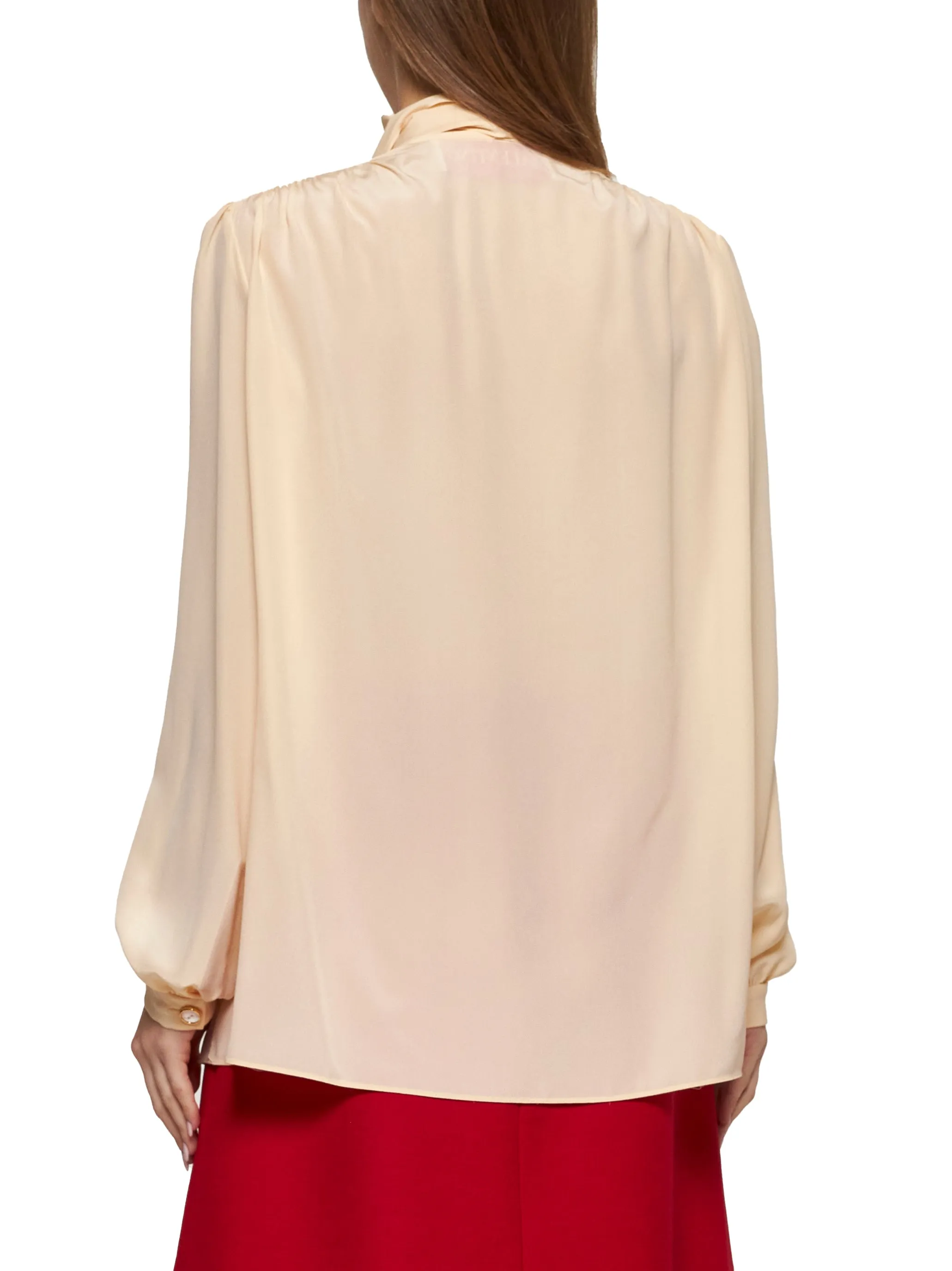 Ivory Crepe de Chine Shirt sold by Lord & Taylor product image thumbnail 4