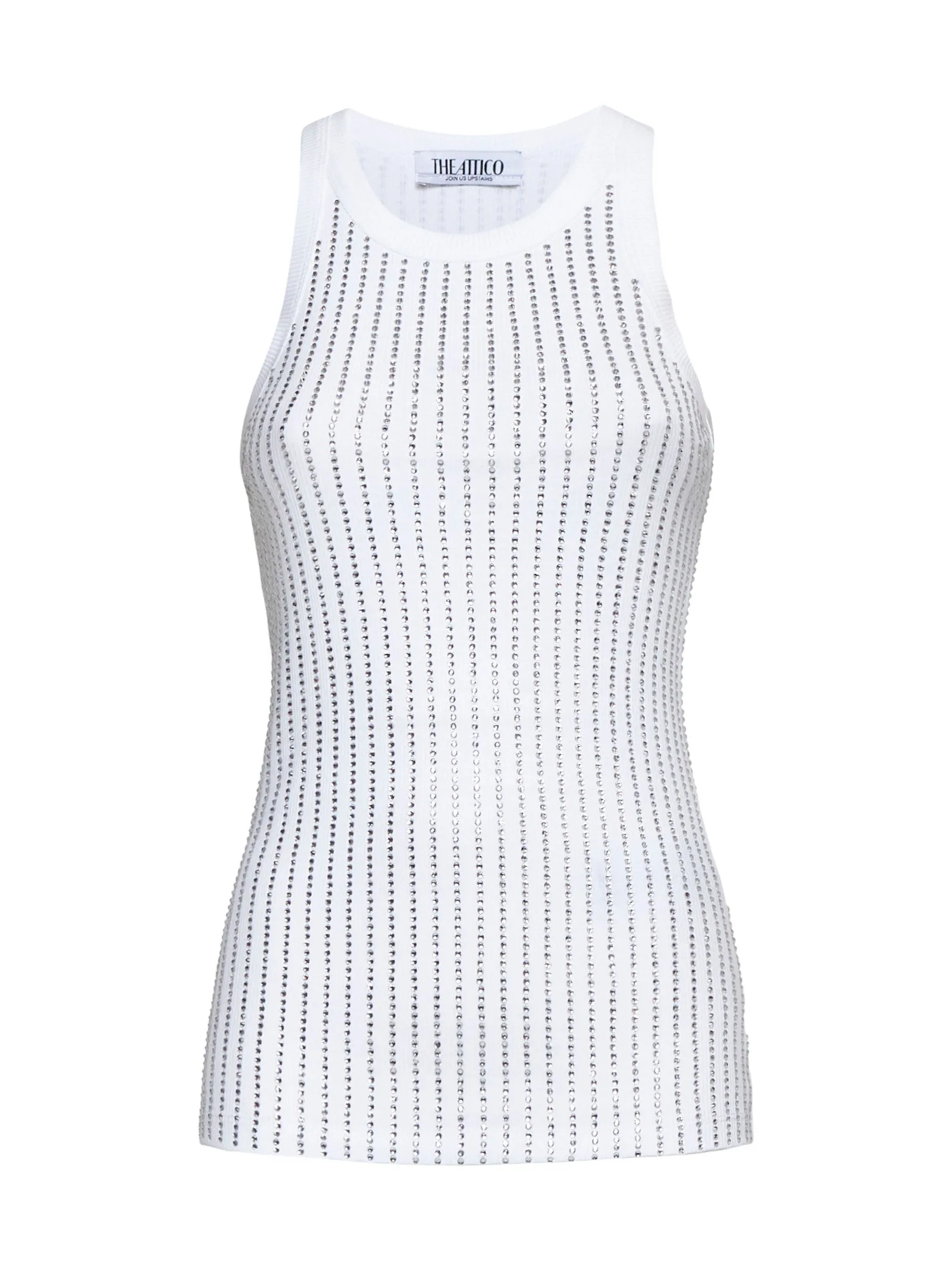 White Ribbed Full Hotfix Top sold by Lord & Taylor