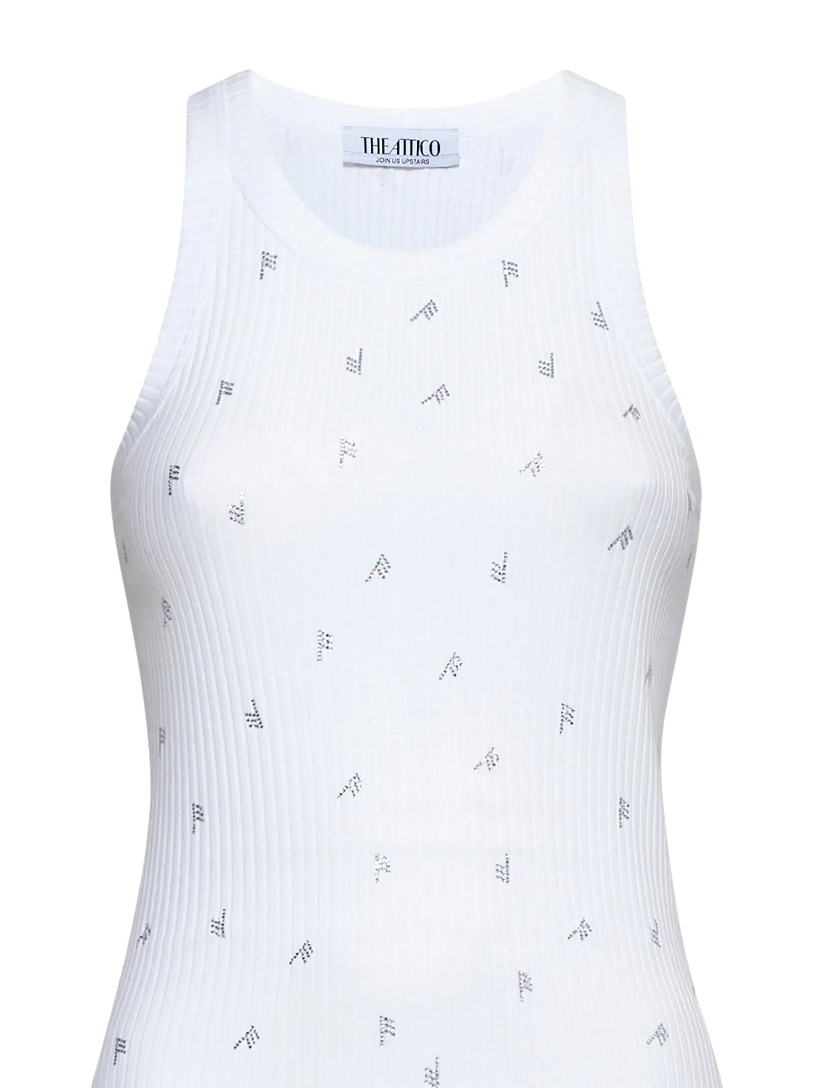 White Ribbed Logo Hotfix Top sold by Lord & Taylor product image thumbnail 3