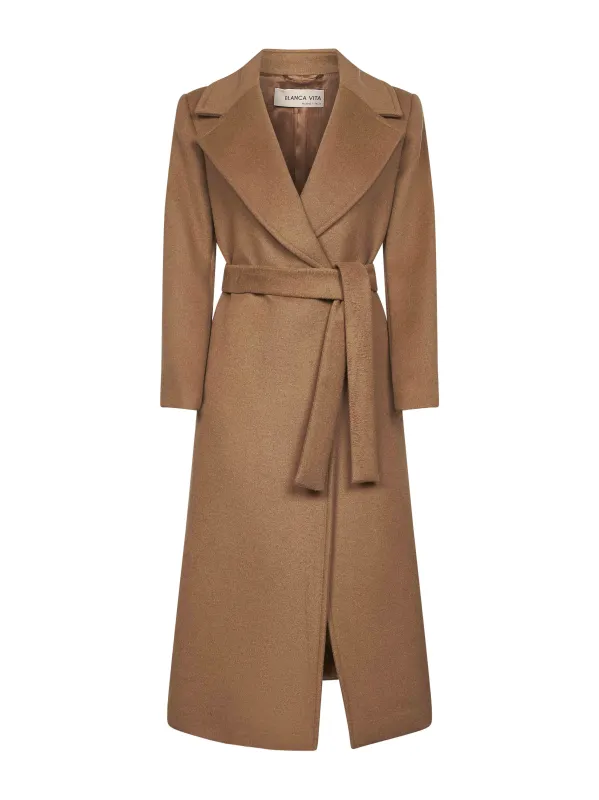 Camel Wool Blend Calistea Wrap Coat sold by Lord & Taylor