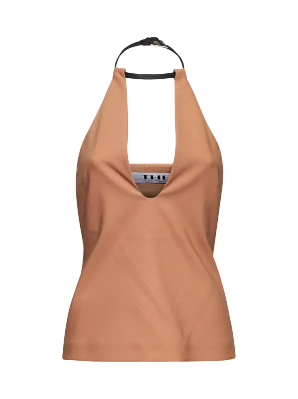 Nude Stretch Crepe Top made by The Attico