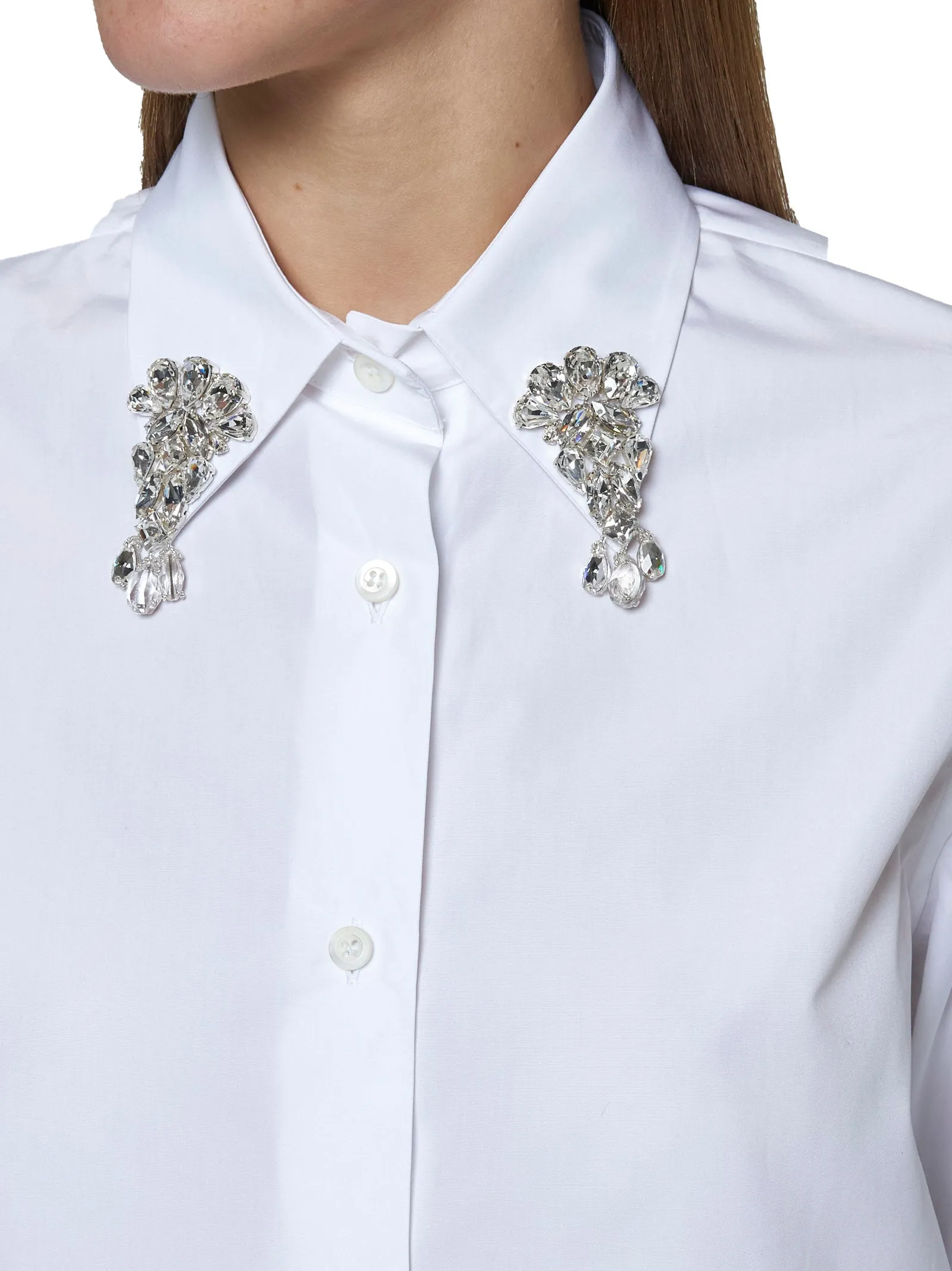 White Embroidered Poplin Shirt sold by Lord & Taylor product image thumbnail 5
