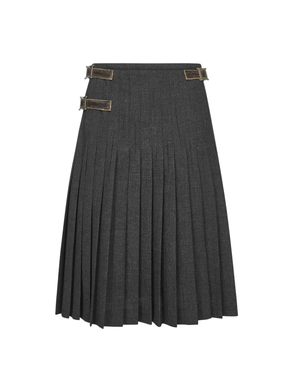 Grey Rush Stitch Pleated Skirt sold by Lord & Taylor