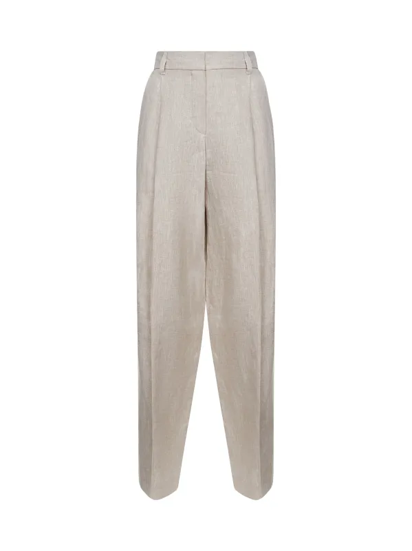 Beige Linen Wide Leg Trousers sold by Lord & Taylor