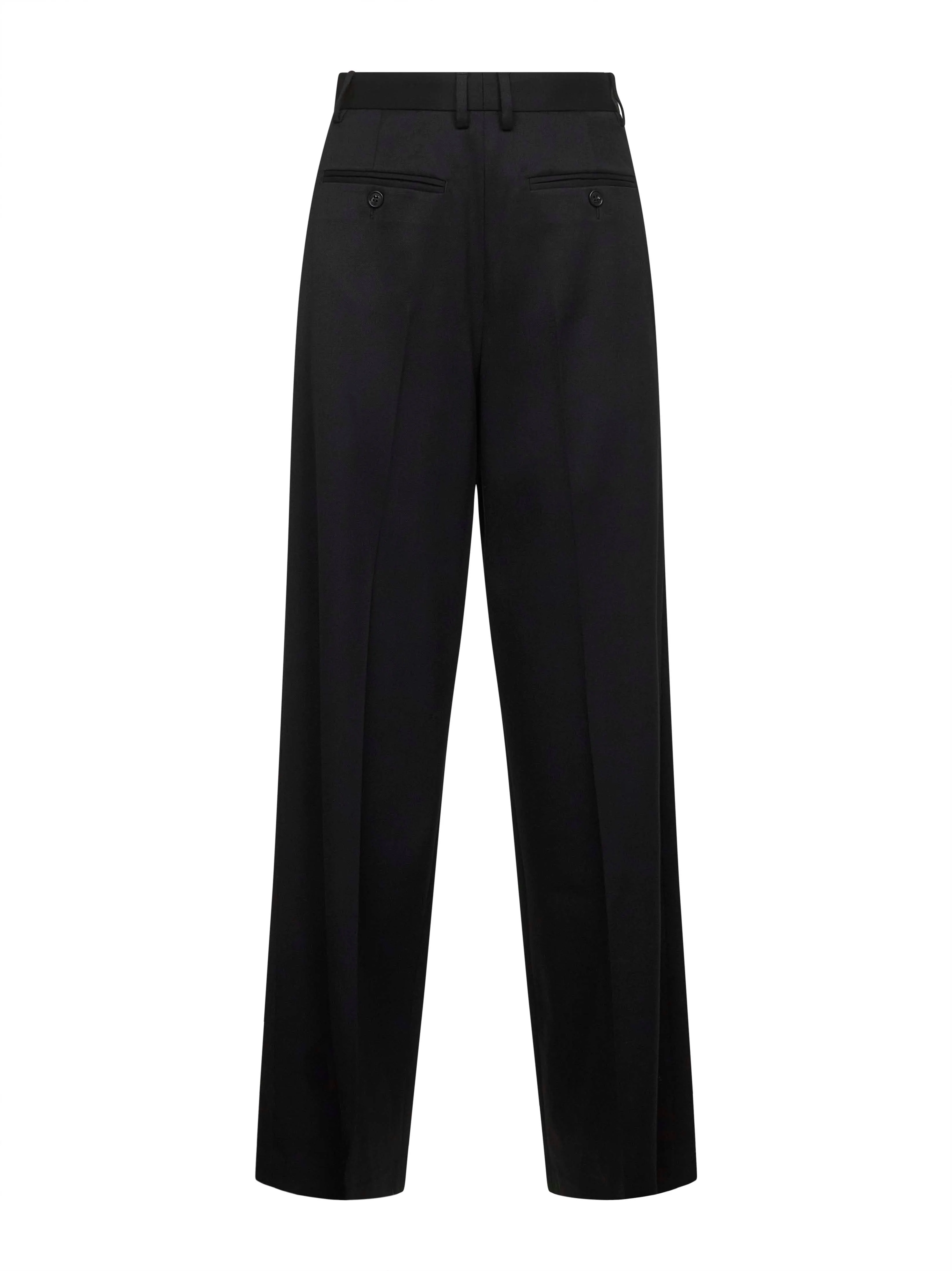 Black Virgin Wool Blend Straight Trousers sold by Lord & Taylor