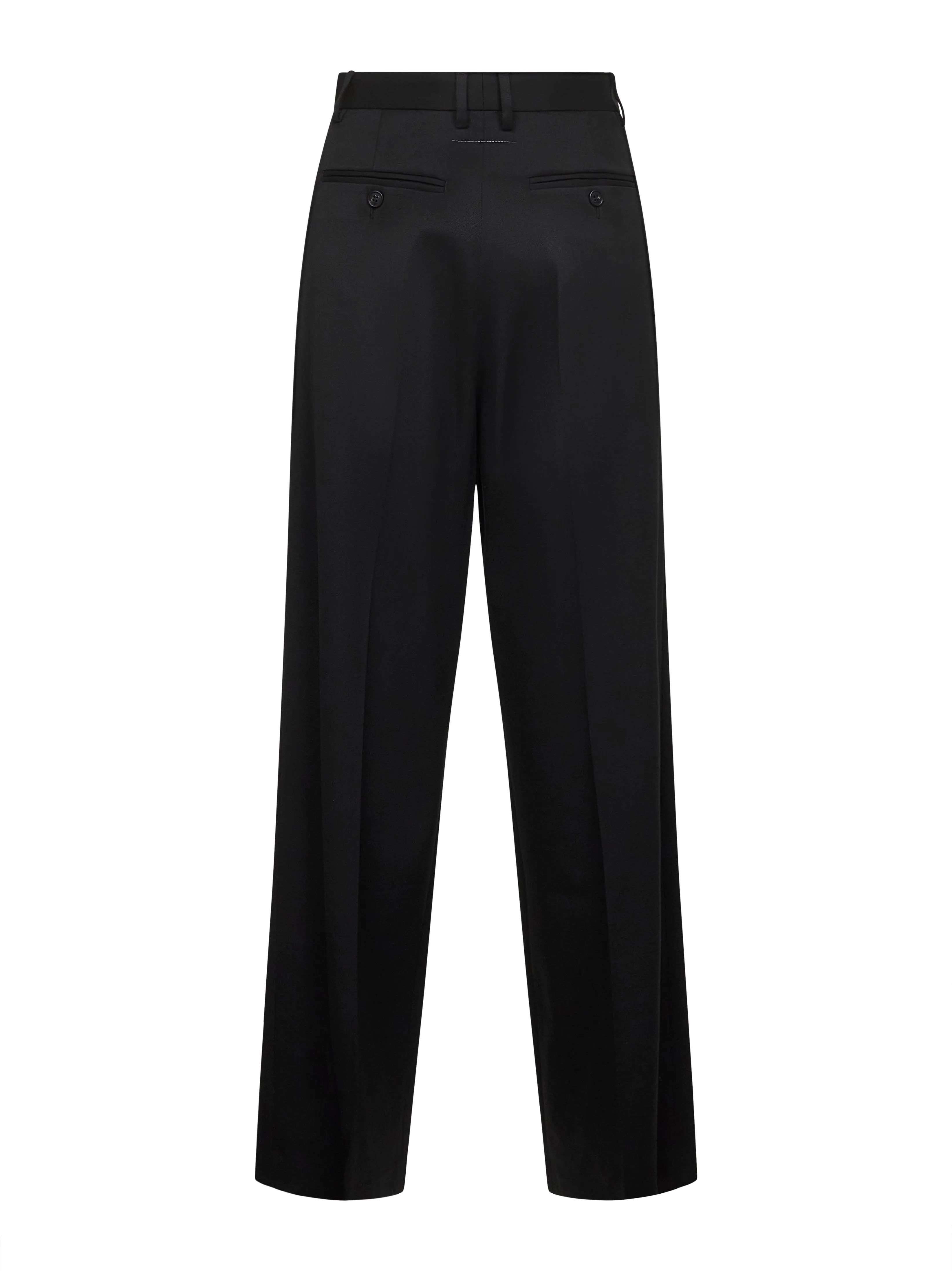 Black Virgin Wool Blend Straight Trousers sold by Lord & Taylor product image thumbnail 2