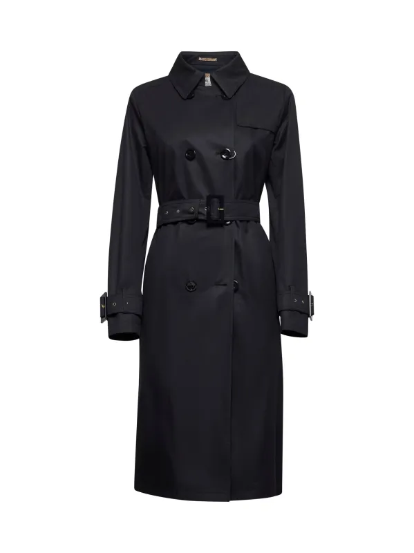 Blue Delon Double-Breasted Trench Coat made by Herno