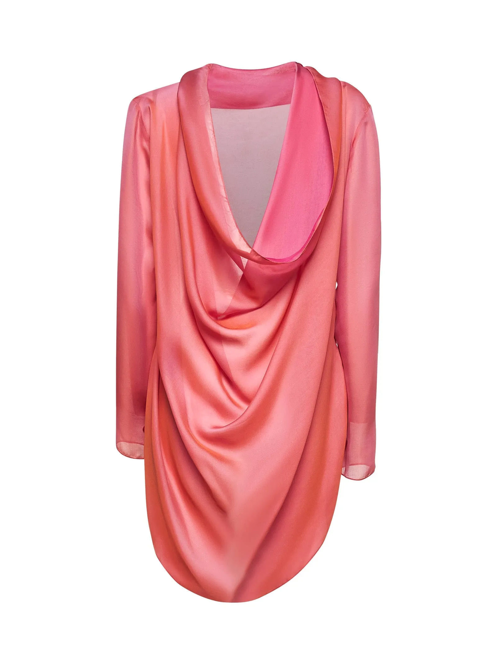 Pink Gradient Silk Asymmetric Blouse sold by Lord & Taylor product image thumbnail 2
