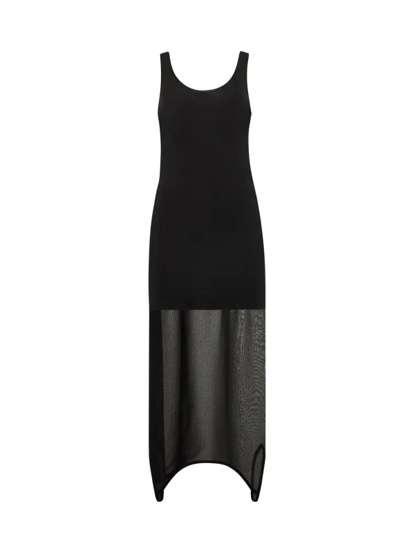 Black Knit Asymmetric Dress sold by Lord & Taylor