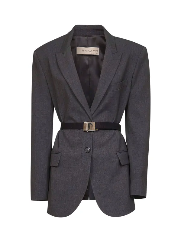 Anthracite Stretch Canvas Gasteria Blazer sold by Lord & Taylor