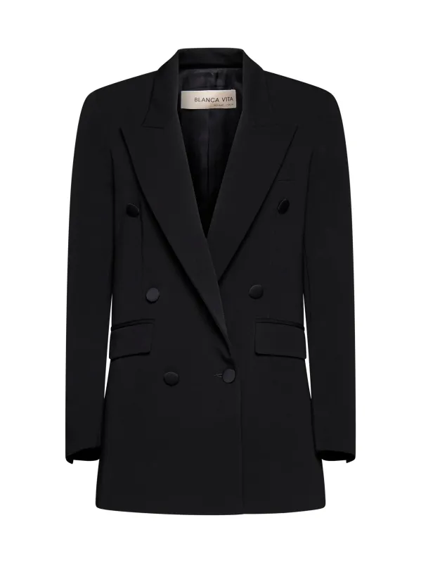 Black Cady Glicy Double-Breasted Blazer sold by Lord & Taylor
