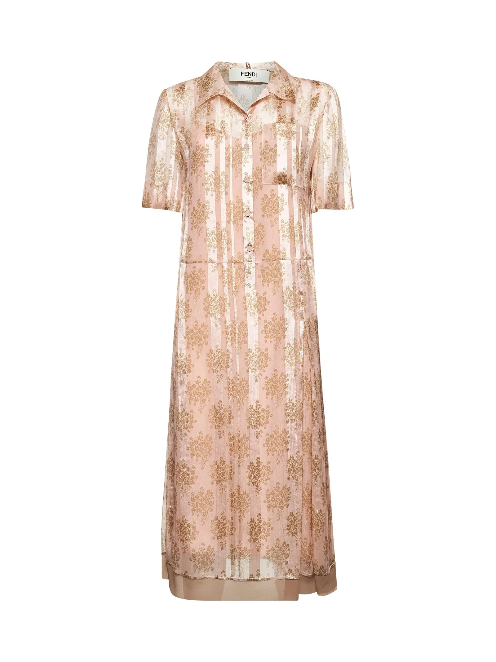 Pink Floral Chiffon Shirt Dress sold by Lord & Taylor
